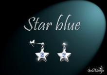 Star blue - náušnice rhodium